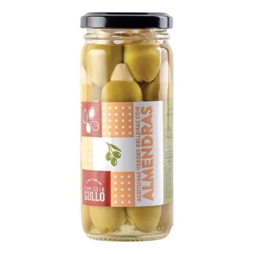 ACEITUNA RELLENA CON ALMENDRAS EN ALMIBAR 200G ESPECIALES!!!
